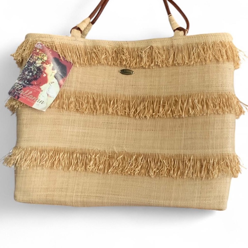 Deadstock Vintage Straw Fringe Beach Bag
